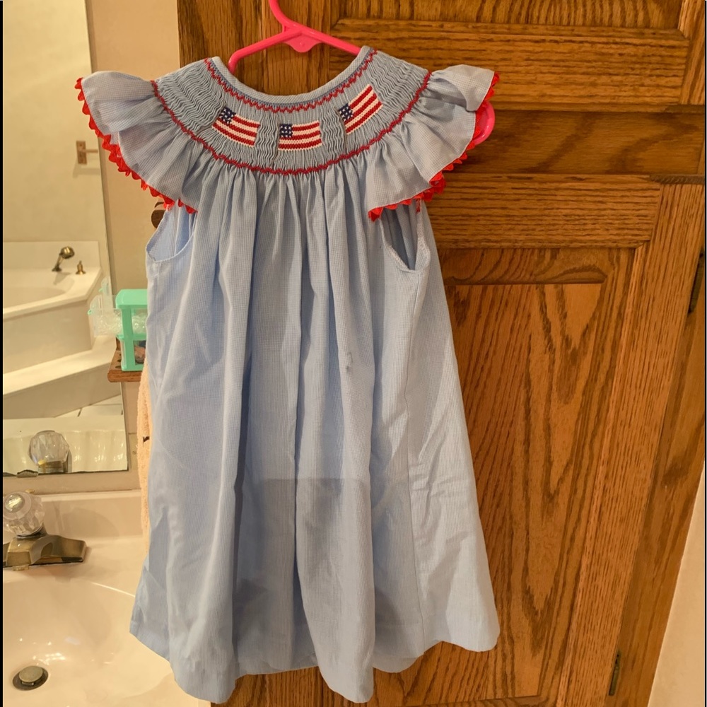 18 months American flag smocked dress